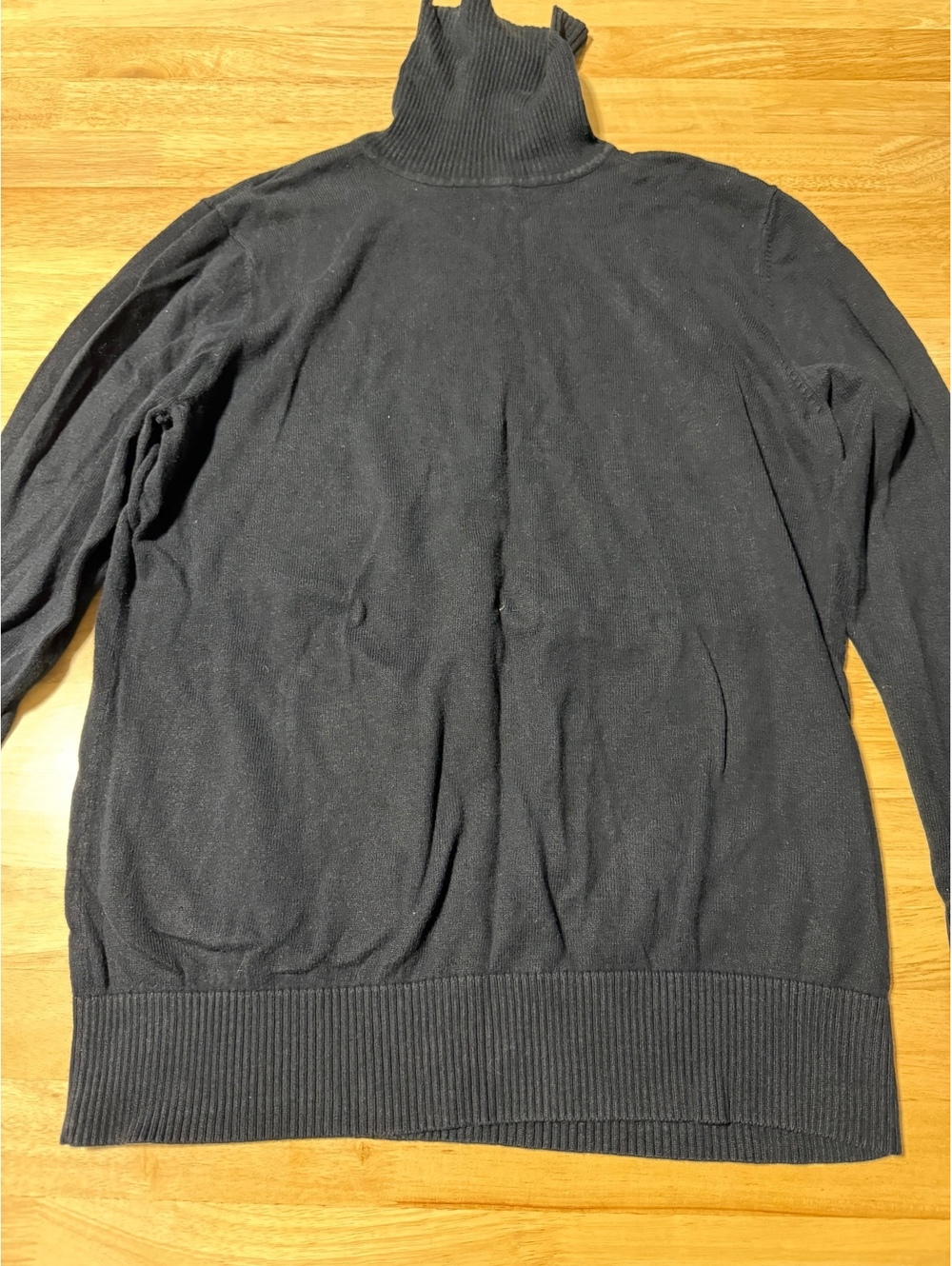 L.L.Bean Women’s Large Black Cotton Cashmere Turtleneck Sweater